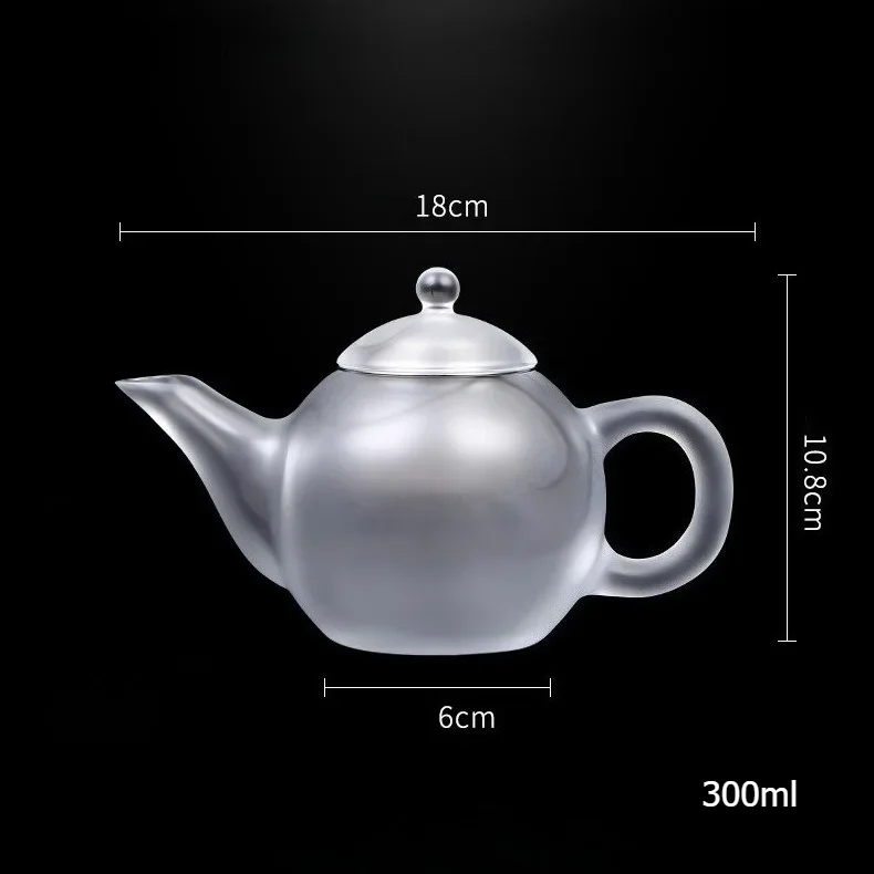 Transparent Ink Jade Porcelain Teapot Kung Fu Tea Set Teapot Large Capacity Single Pot Tea Maker for Pu'er Tea