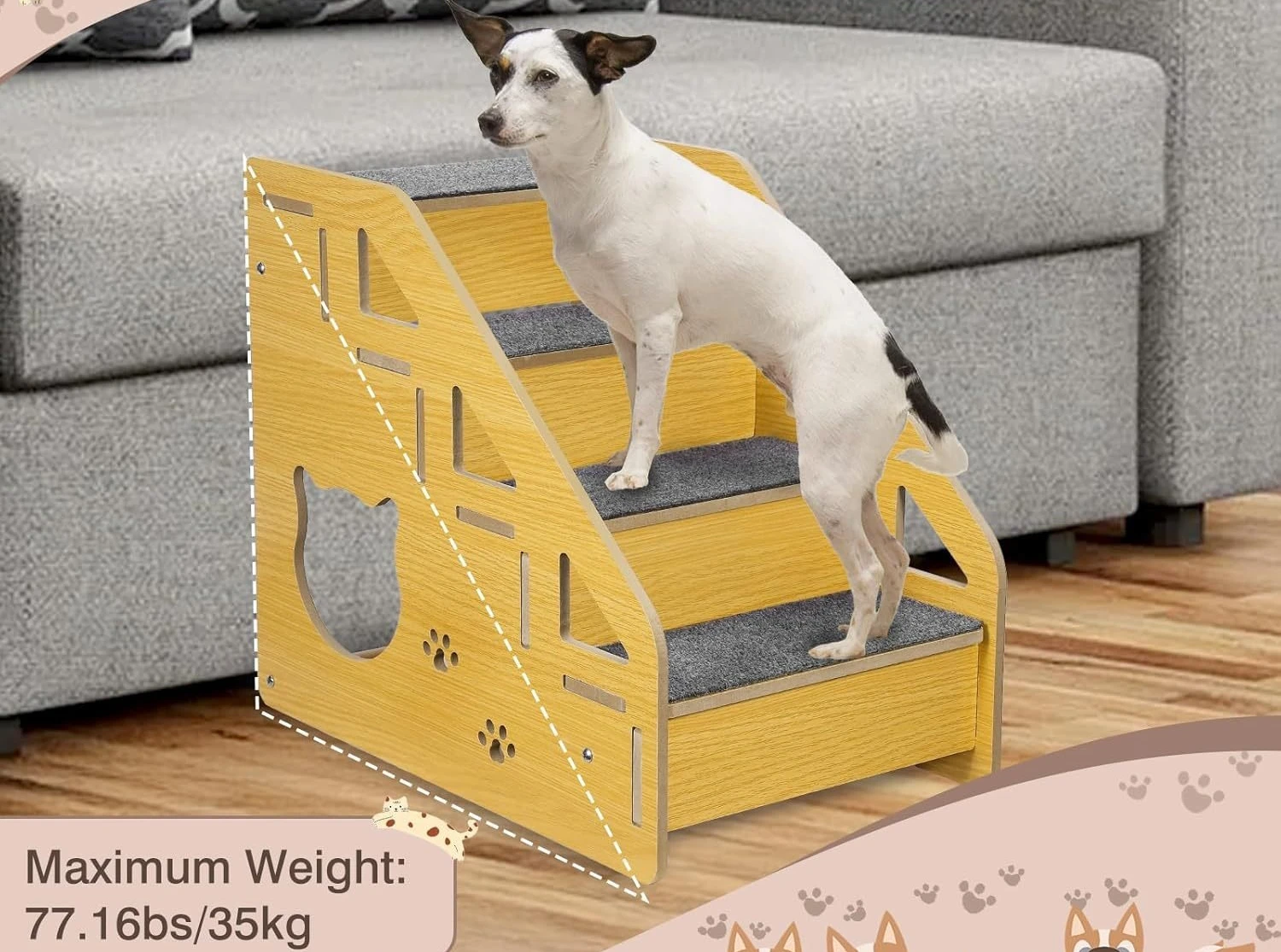 Pet climbing ladder type, pet uphill auxiliary stairs, small dog pet ramp dog climbing ladder