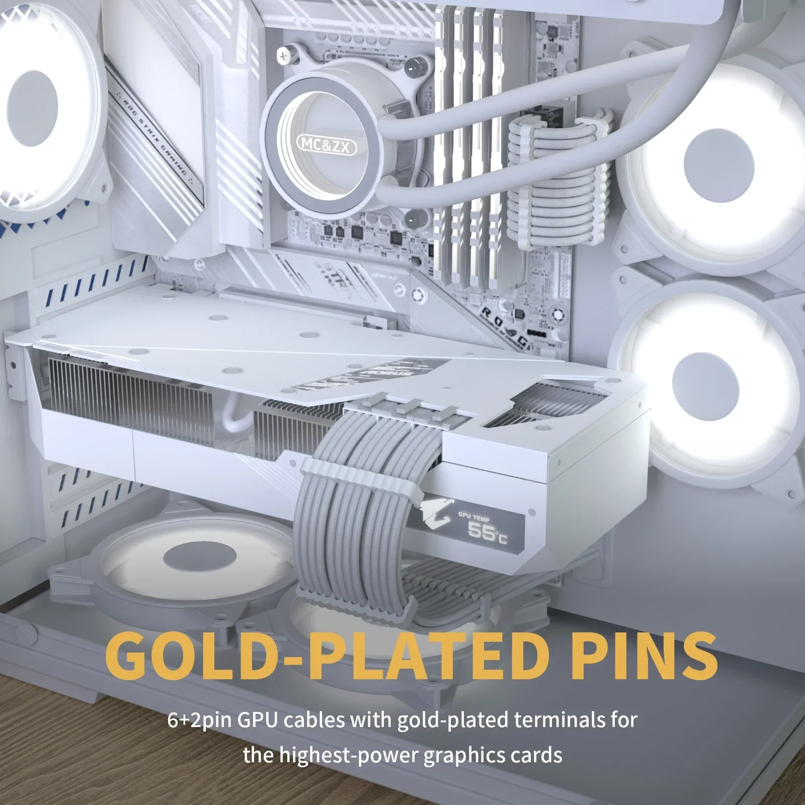 16AWG ATX 24Pin EPS Dual 8-Pin PCI-E Three 8-Pin Sleeve Nylon PET Extension Power Supply Cable Kit for PSU