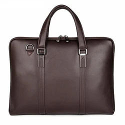 Men Slim Briefcase Genuine Leather Business Handbag Laptop Casual Large Shoulder Bag Fashion Messenger Bag Luxury Bolsas