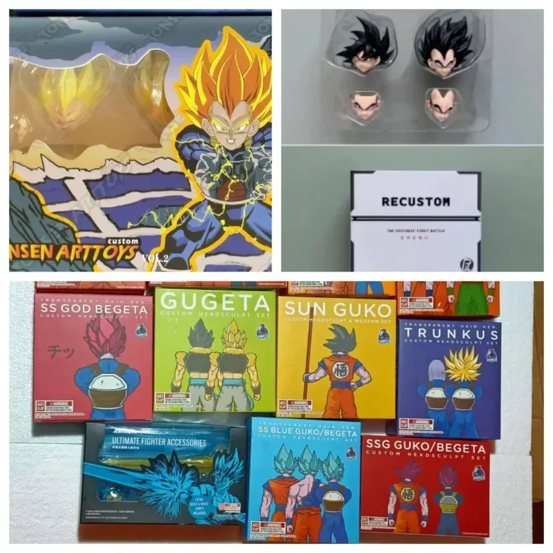 Em estoque demoníaco ajuste dragon ball terno goku vegeta super cabeça de corrida conjunto escultura amarelo acessórios para o cabelo pacote brinquedos