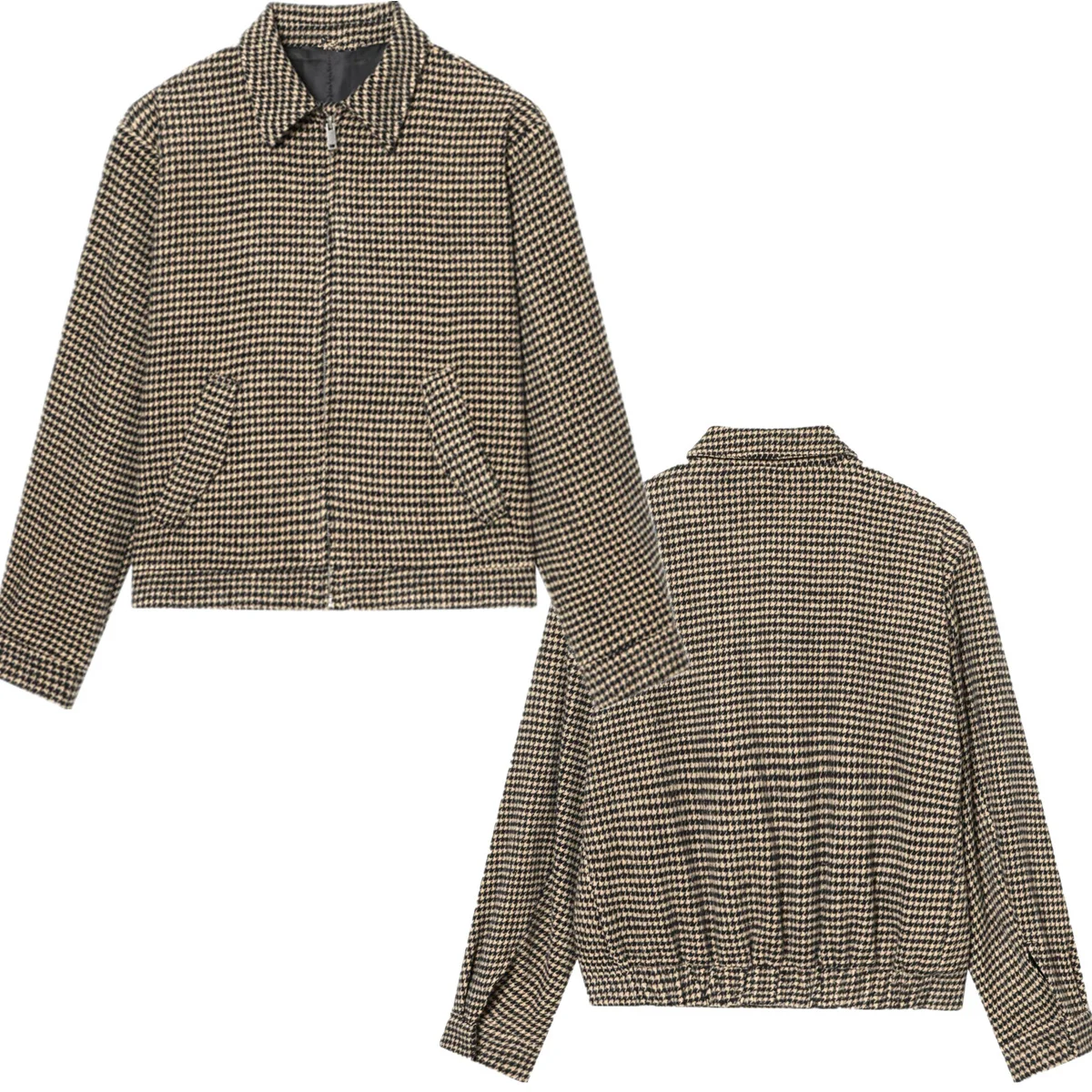 

Jenny & Dave минималистичный и элегантный ретро-куртка-бомбер на молнии с сеткой «Тысяча птиц», женские топы, весенняя женская куртка, женская одежда