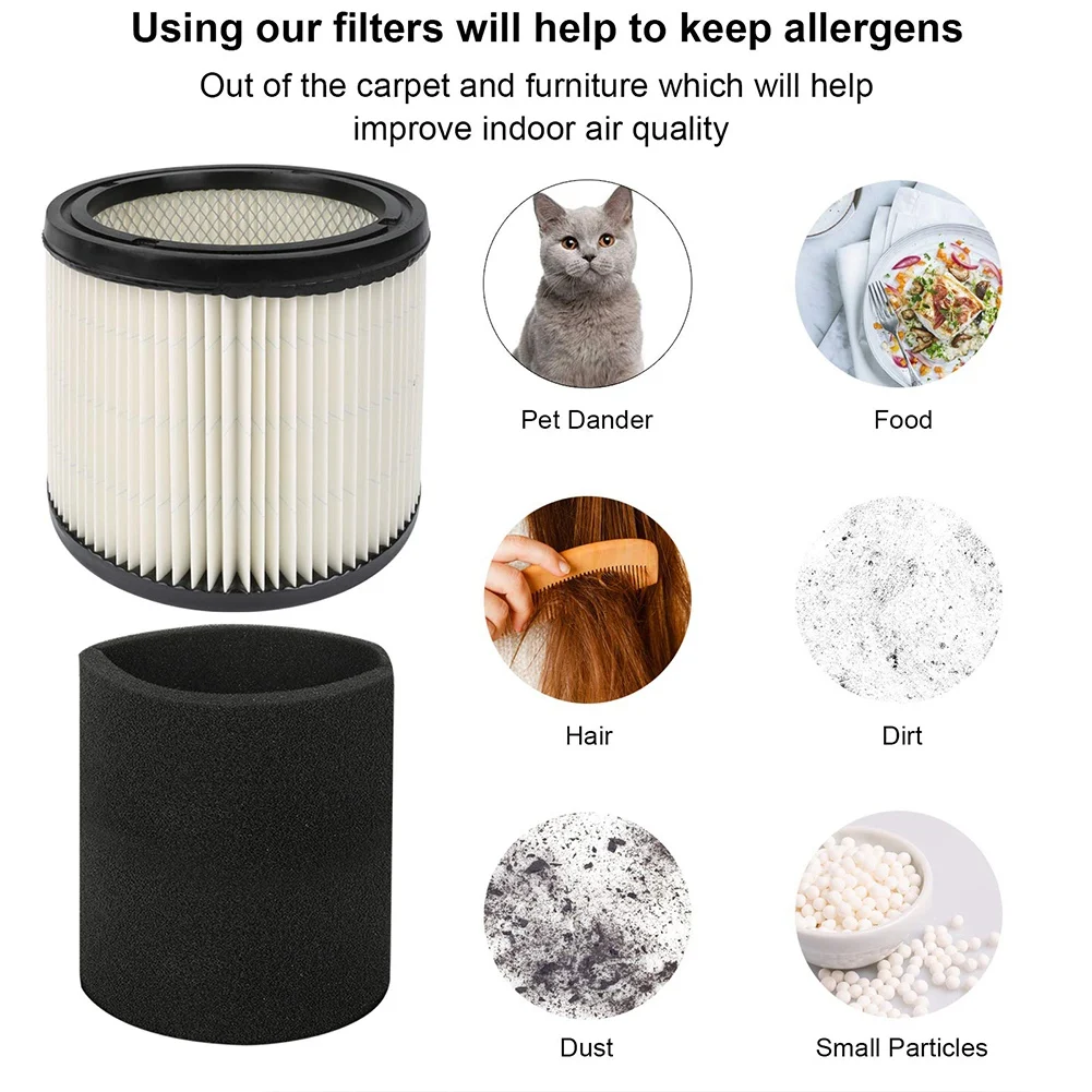 Фильтрующий картридж 90350 и пенопластовый фильтр 90585, подходит для магазина-Vac 5 галлонов и мокрых сухих Vacs, совместим с деталями