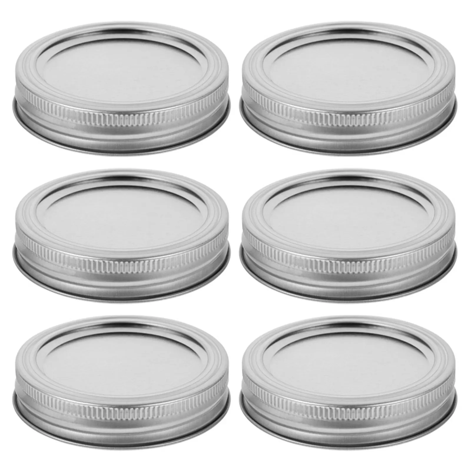 

6Set Mason Jar Tinplate Lids Metal Airtight Leakproof Sealed Covers Replacement Canning Jar Caps Storage Wide Mouth Canning Lids