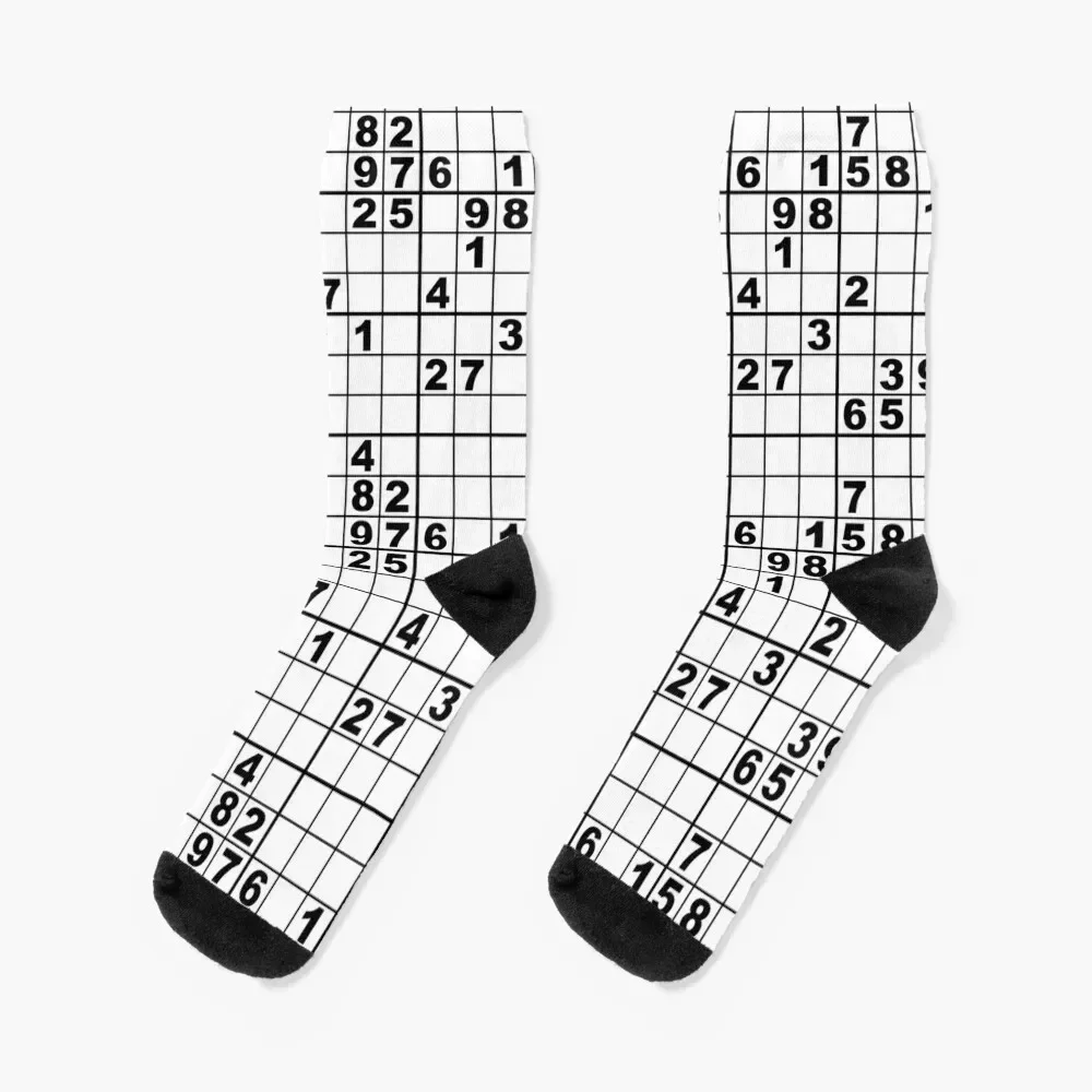 

Sudoku Socks colored with print Hiking boots Socks For Man Women's