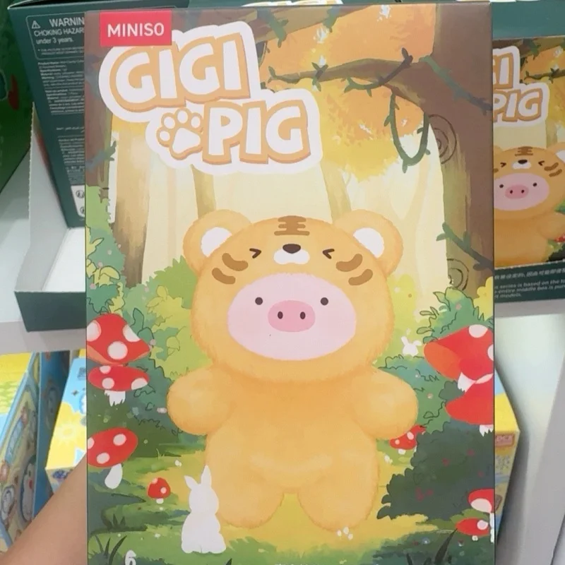 

Оригинальная мини-семейная серия 14 см Gigi Pig, виниловая подвеска для лица, плюшевая слепая коробка для украшения рабочего стола, милый подарок для друзей