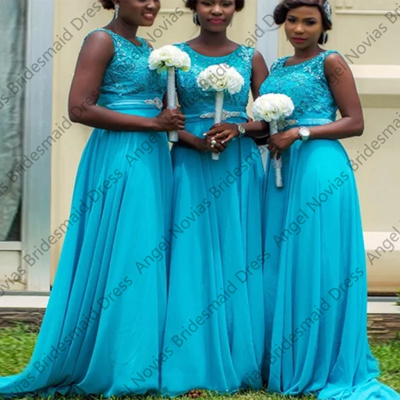 

Customized Long A Line Blue Bridesmaid Dresses for Weddings Party Dresses Vestidos De Fiesta Elegantes