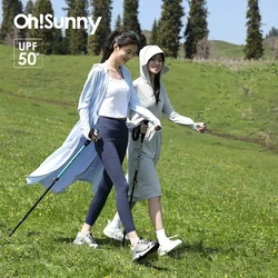 OhSunny-abrigo largo de protección solar para mujer, prenda transpirable y cómoda con capucha, lavable, Anti-UV, para playa, Verano