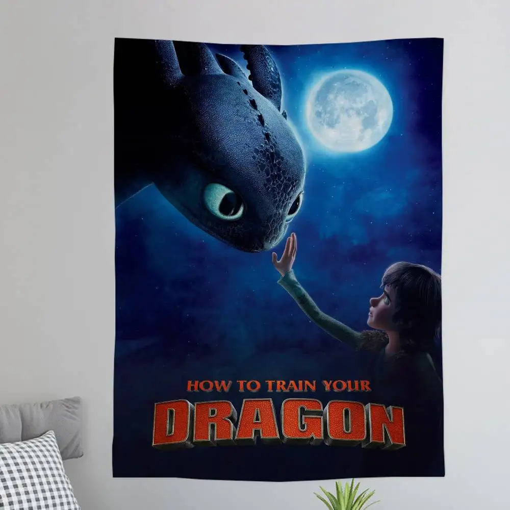How To T-Trains Anime Your D-Dragon Anime Tapestry Hippie Flower Wall Carpets Dorm Decor Wall Hanging Home Decor