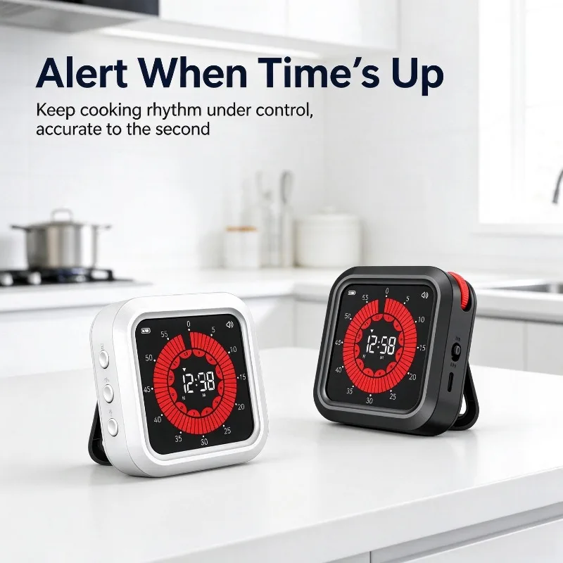 Visual Timer for Kids Students Kitchen Magnetic Countdown Clock Study Focus Aid Homework Cooking Reminder