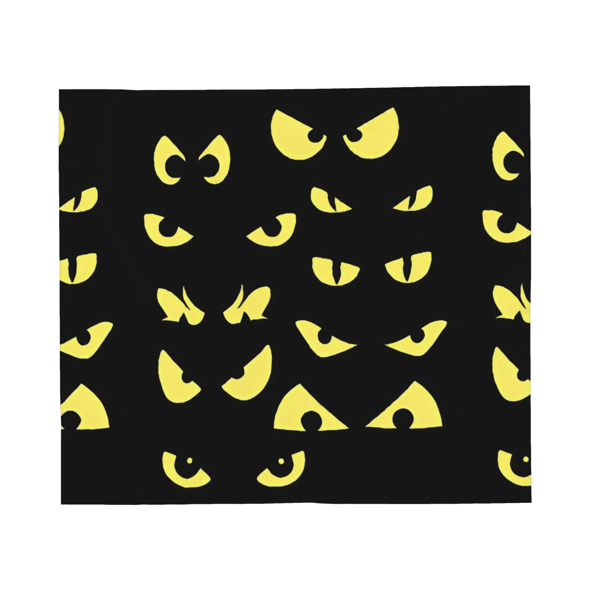 Spooky Monster Eyes Fabric Halloween Blanket Coral Fleece Plush Decoration   Multifunction Throw Blanket for Home Rug Piece