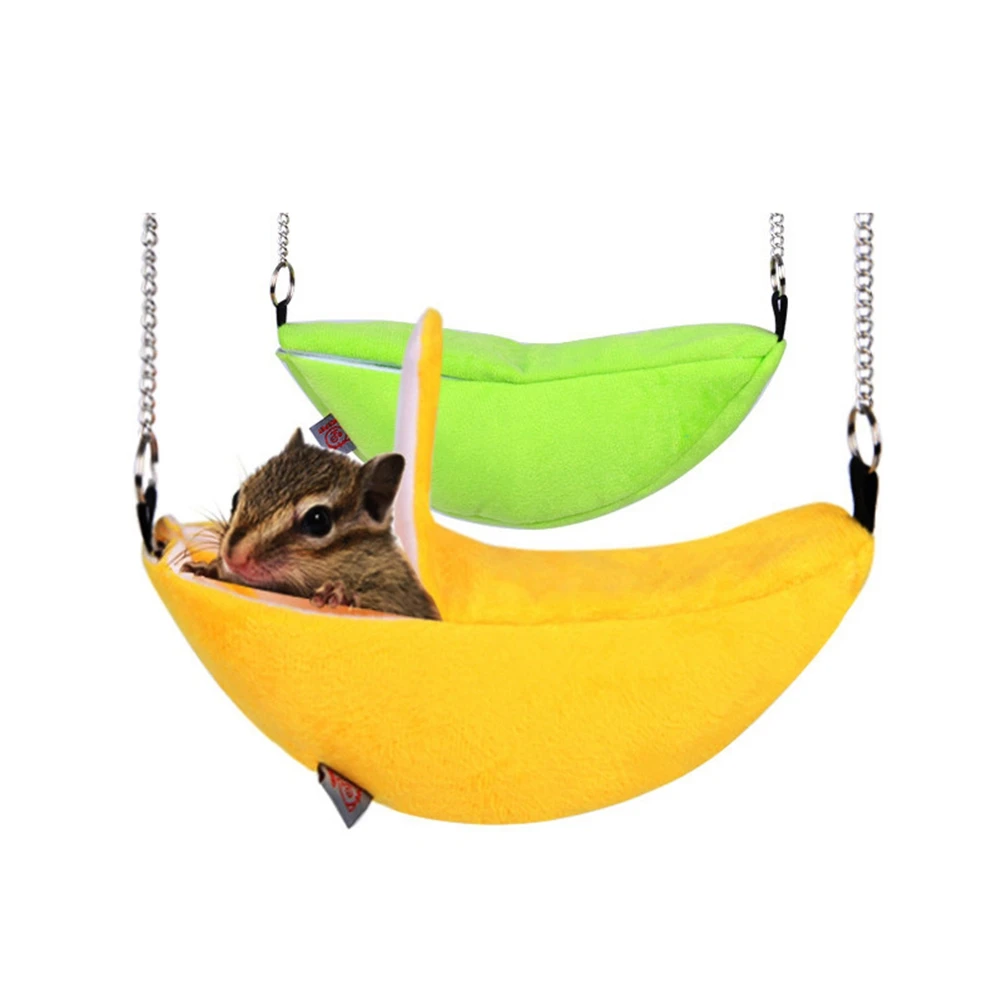 

Banana Hamster Nest Hanging Bed Small Pet Carrier Warm Soft Flannelette Cage House Hamster Supplies Nest House