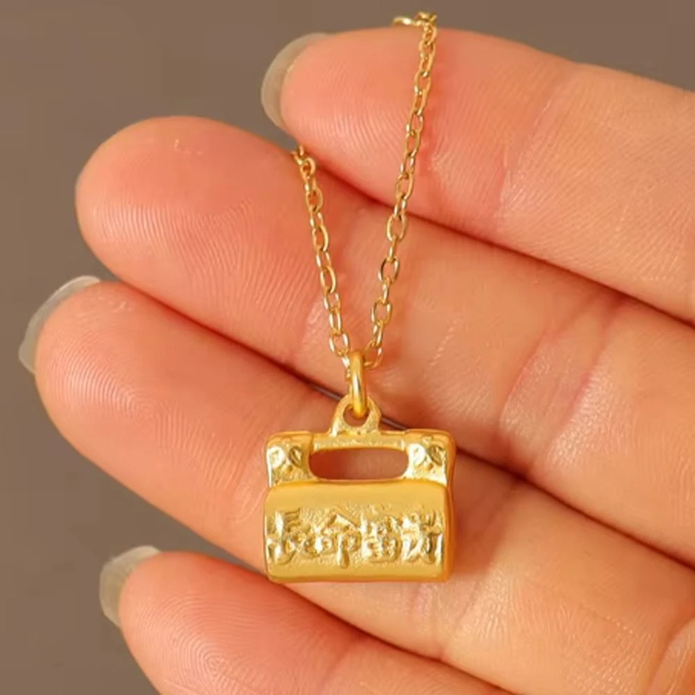 1/6 Miniature Simulation Necklace Chinese Beauty Blessing Mini Jade Buckle Necklace Dress Up DIY Mini Jade Gourd Necklace OB11