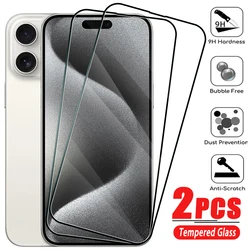 2Pcs Full Cover Tempered Glass For iPhone 11 12 13 14 15 Pro Max Screen Protector For iPhone X XR XS Max 7 8 6 Plus Glass Film