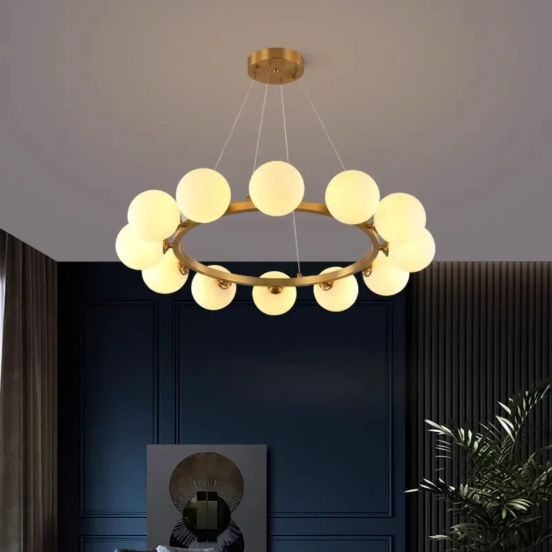 2025 Nordic Living Room Pendant Lights Magic Bean Restaurant Lighting Modern Simple Creative Bedroom Circle Bubble G9 Chandelier