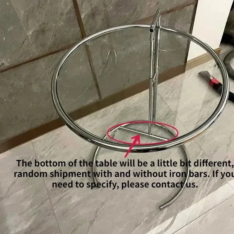 Mesa de centro con elevación transparente Ins, mesas redondas de vidrio para sofá, mesas nórdicas en forma de C, escritorios laterales de hierro Mental