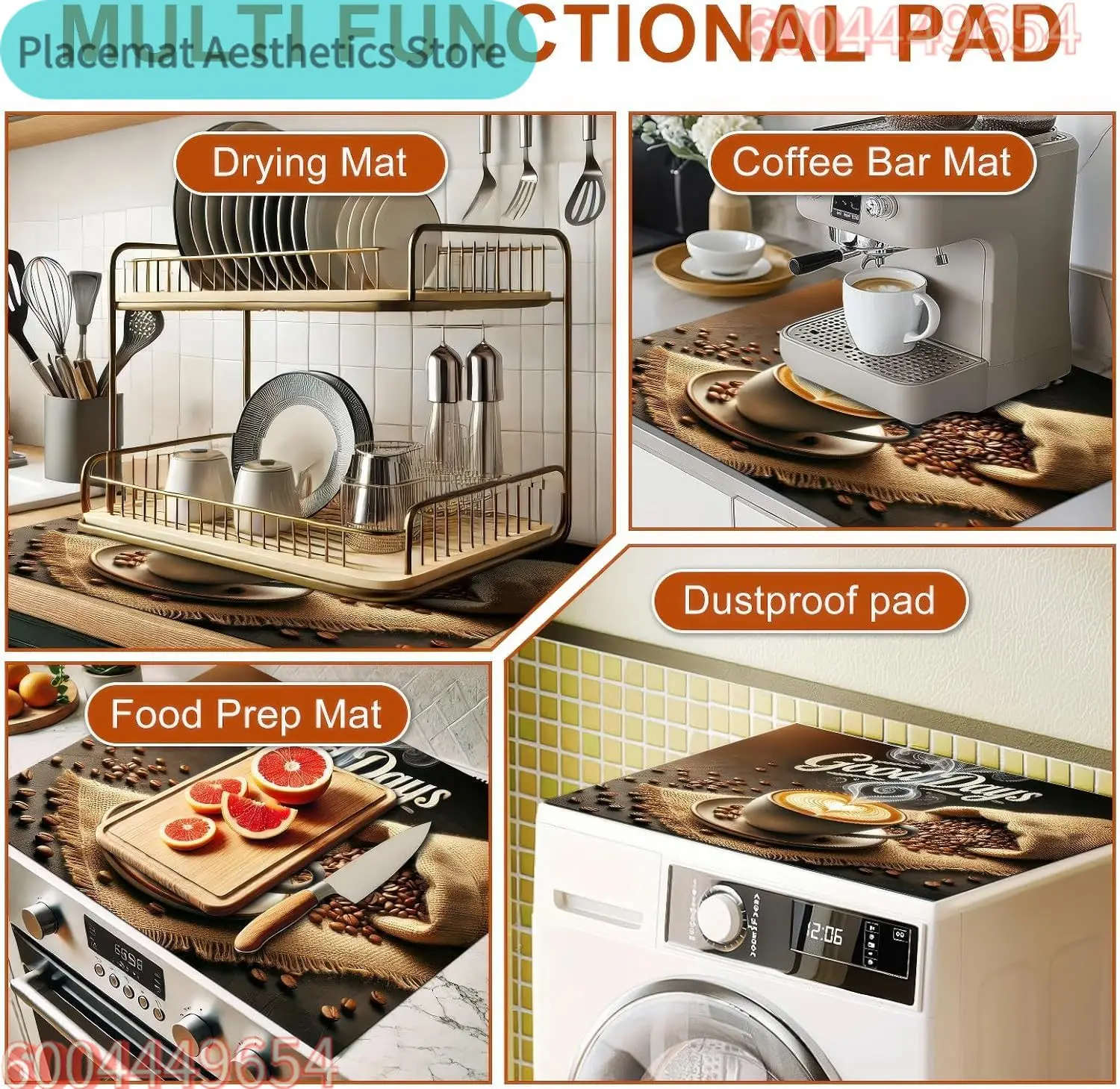Good Days Diatomite Stove Top Cover Heat Resistant Non Slip Protector Mat for Electric Cooktop Coffee Bar Kitchen Decor Pad