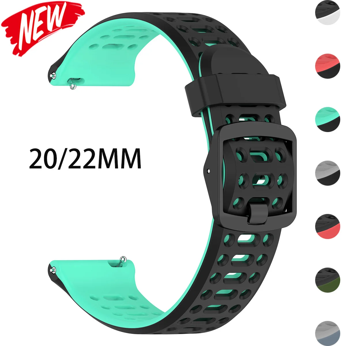 20/22 mm Silikonarmband für Huawei Watch Runner 2/Watch 5 4 Pro GT 6/5/4 42/44 mm Sportarmband für Suunto Ocean/Run/Race Belts