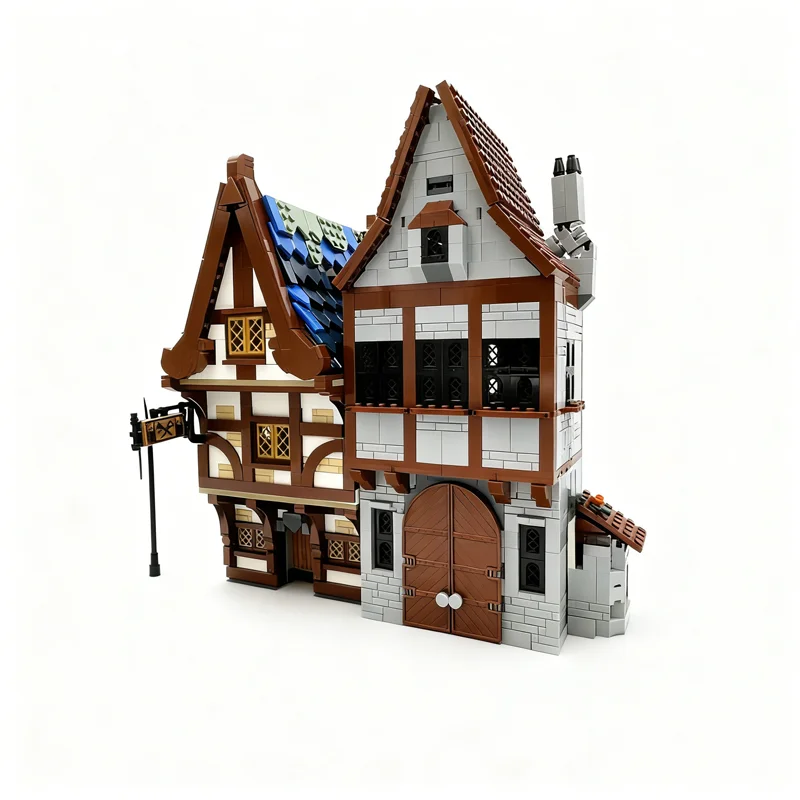 1105 قطعة MOC Mariose القرون الوسطى الخيميائي S مخزن وحدات نموذج اللبنات لعبة الهندسة المعمارية لتقوم بها بنفسك فكرة هدايا عيد الميلاد الإبداعية