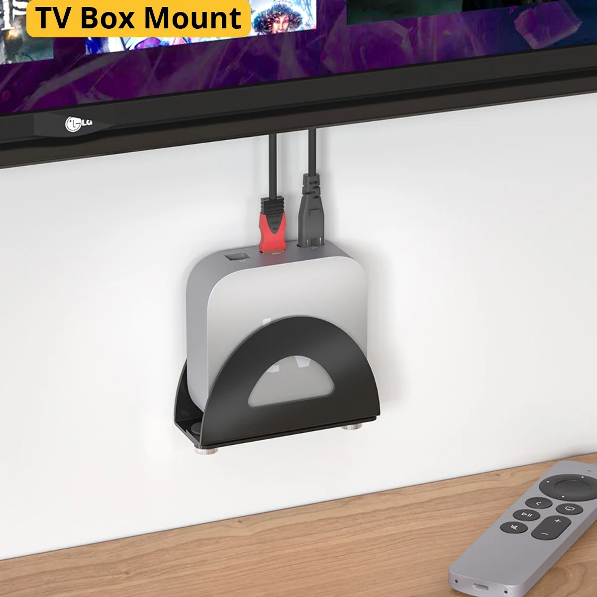 

Smart TV Box Holder Wall Mounted Stand for Apple TVs Router Modem Harddisk or Other Media Player Thick Metal No Drilling Bracket