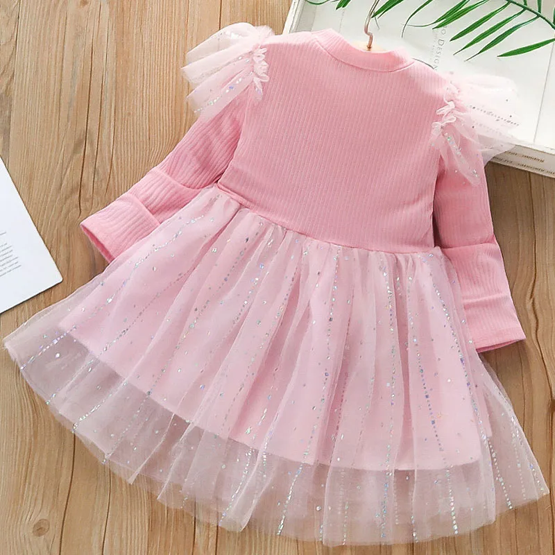 Autumn Kid Girl Dress Birthday Party Princess Costume Teen Children Prom Dress Snow Girl Clothes Outfit Dress Up A835