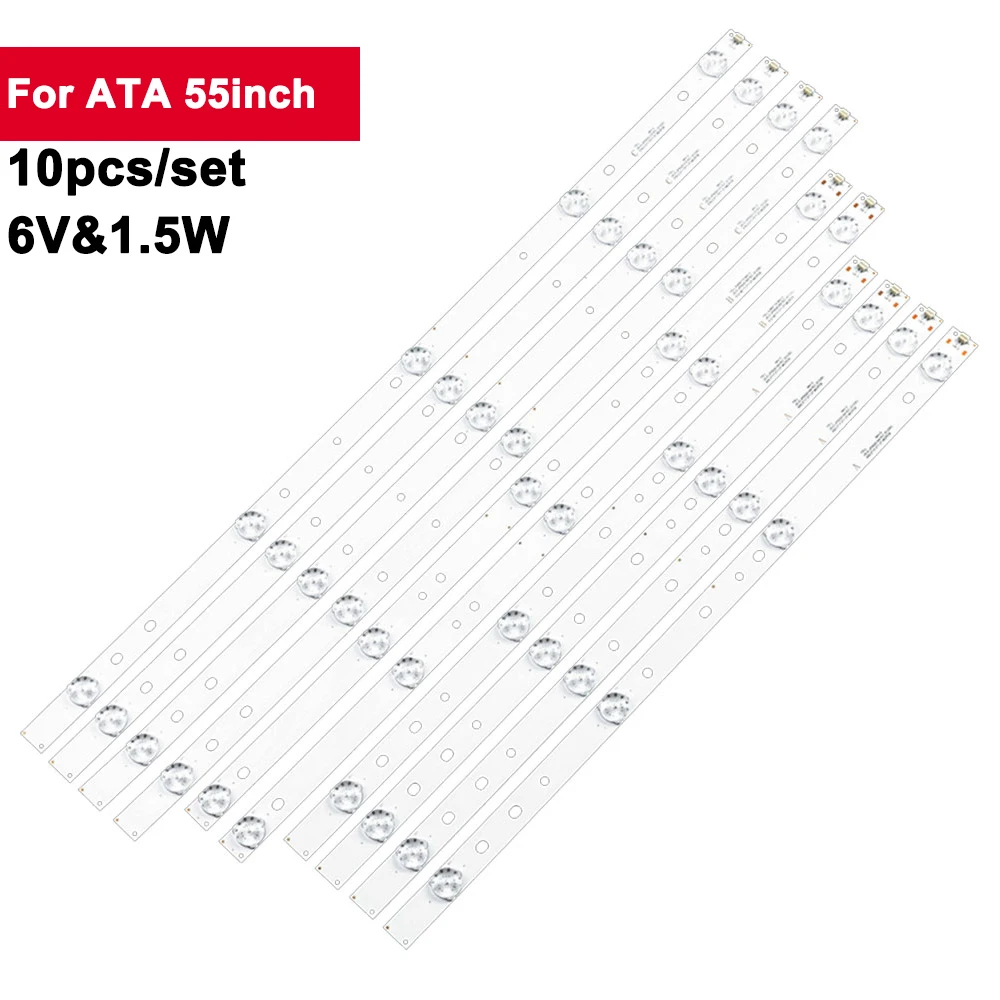 

6V 1.5WBacklight TV Strip LED For ATA 55inch JS-D-JP5520-A41EC 10Pcs/Set TV Backlight Led Light AKTV551 MS-L0956