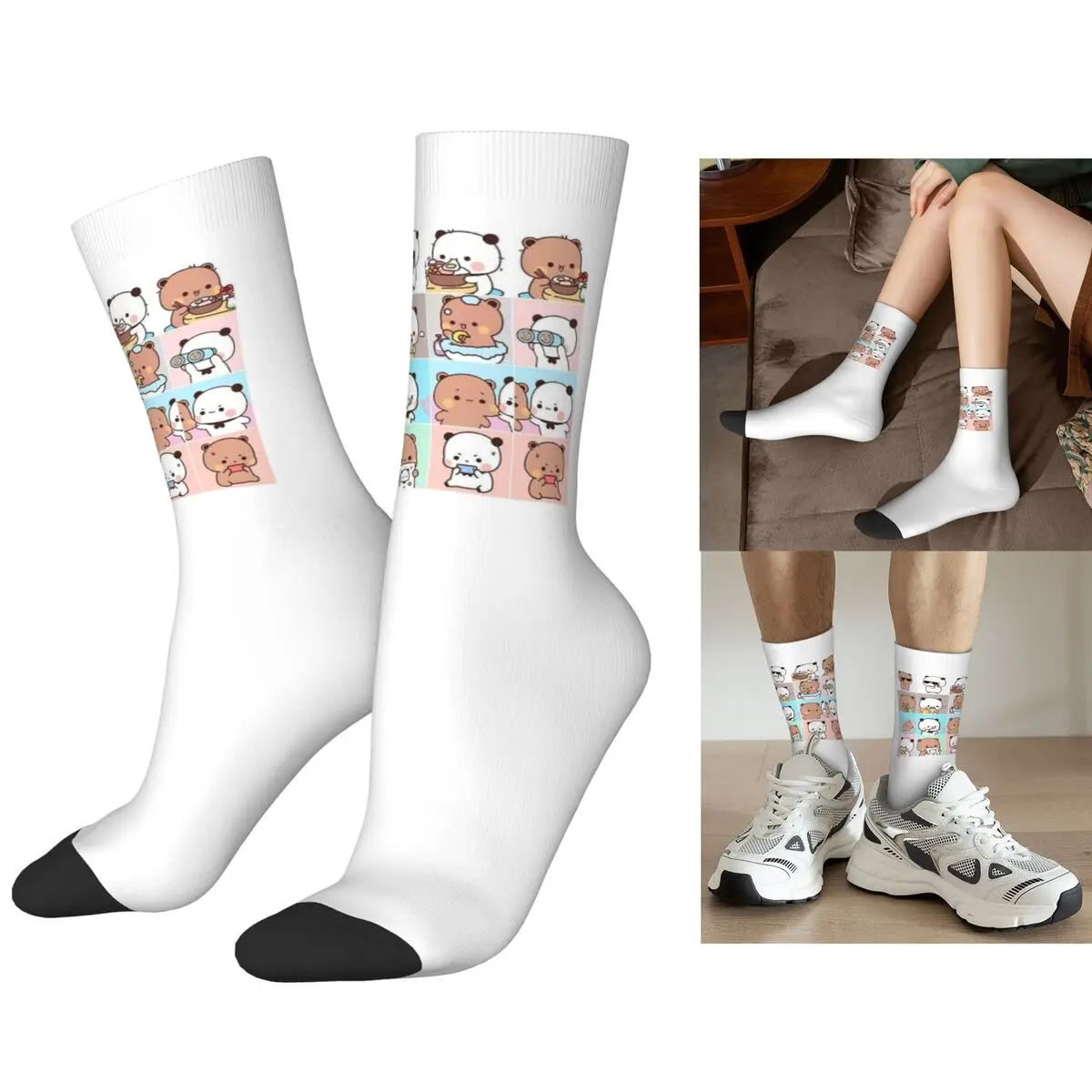 

Носки Bubu Dudu Panda-bubu-bear в стиле Харадзюку, впитывающие пот чулки, всесезонные длинные носки, аксессуары для мужчин и женщин, подарки