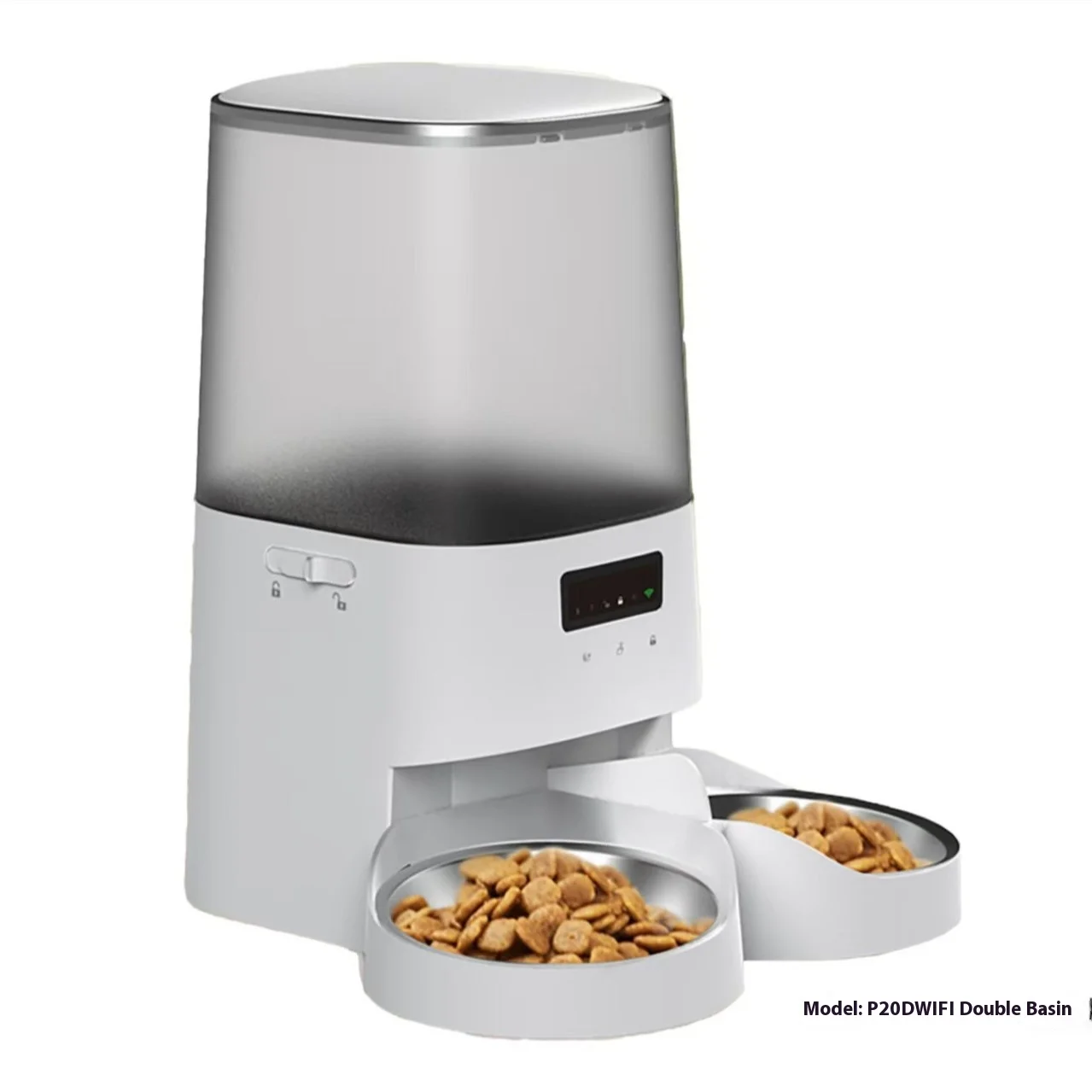 

Cross-Border New Smart Automatic Cat Feeder Solid Eco-Friendly Remote Control Timing Quantitative Customization Multiple Bowls