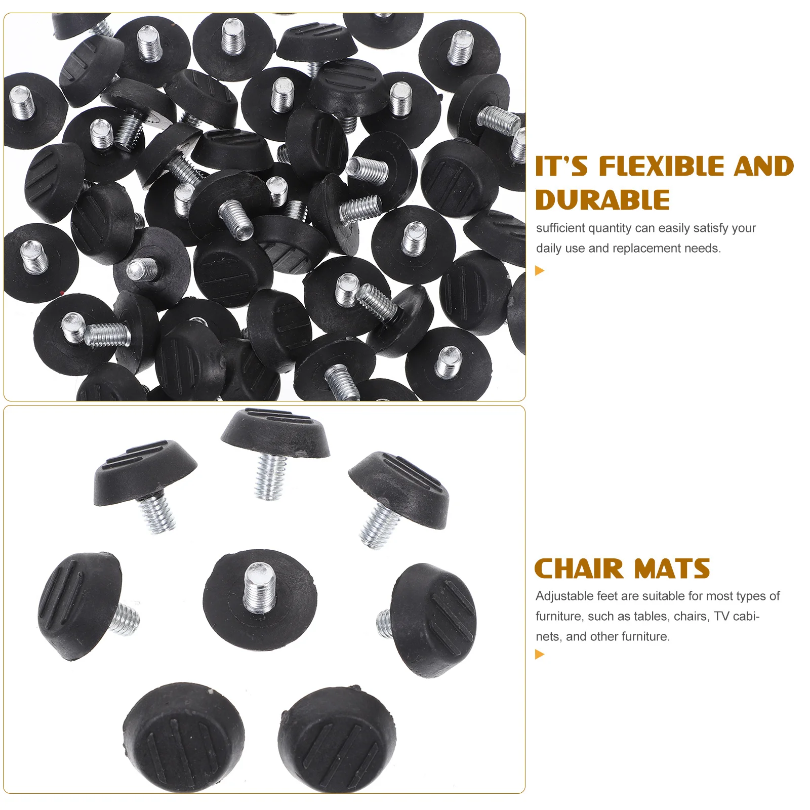 

100pcs Adjustable Furniture Levelers 30Mm Screw-On Table Chair For Home Office Hotel Cafe Furniture Feet Adjustable Legs Table