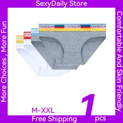 SexyDaily Store Every Day Women Cotton Briefs Basic Underpants Low-waisted Panties Solid Color 619