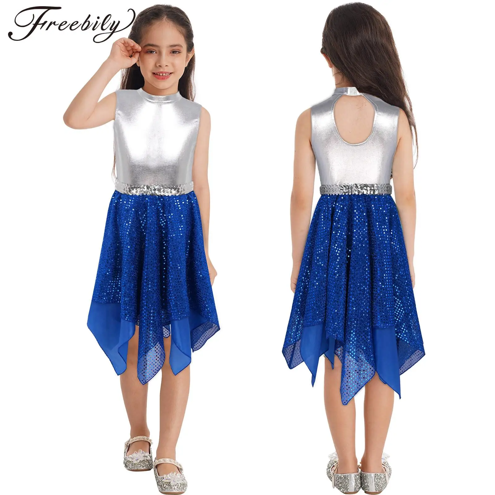 Kids Girls Praise Lyrical Dance Dress Irregular Modern Contemporary Dance Dance Costumes Liturgical Worship Church Dancewear