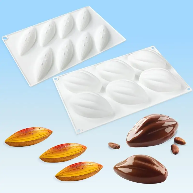 6 Cavity Silicone Cocoa Fruit Shape Mold Nonstick Bakeware for Mousse Cake Reusable Dessert Tray for Kitchen Baking and Parties