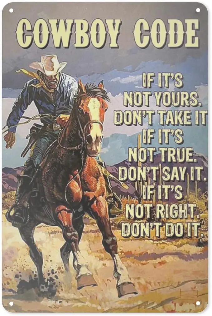 Metal Tin Sign Cowb… - image