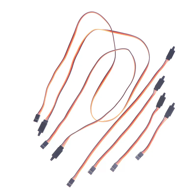 

10Pcs 10-100CM Extension Lead Wire Cable Anti-Loose 60 Core Servo For RC JR Male To Female Model Aircraft Adapter Cable