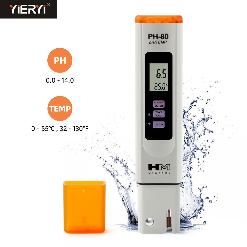 

Yieryi Digital PH Meter 0.0~14.0 High Accuracy Acidimeter with ATC 2 in 1 Water pH Tester for Drinking Hydroponic Aquarium Pool