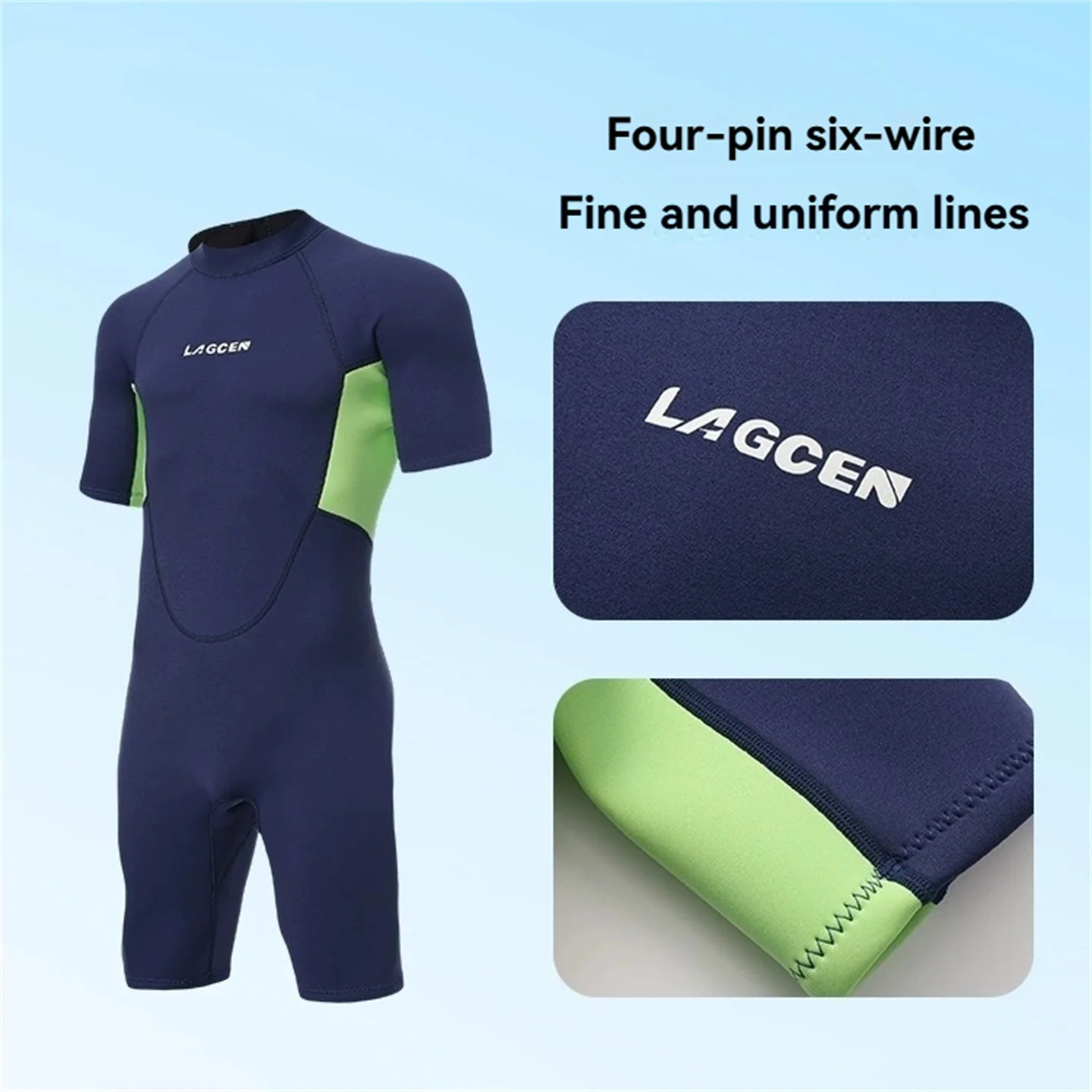 

Летний мужской неопреновый гидрокостюм 3 мм с короткими рукавами, цельный костюм для дайвинга, подводная охота, подводное плавание, серфинг, термокупальник