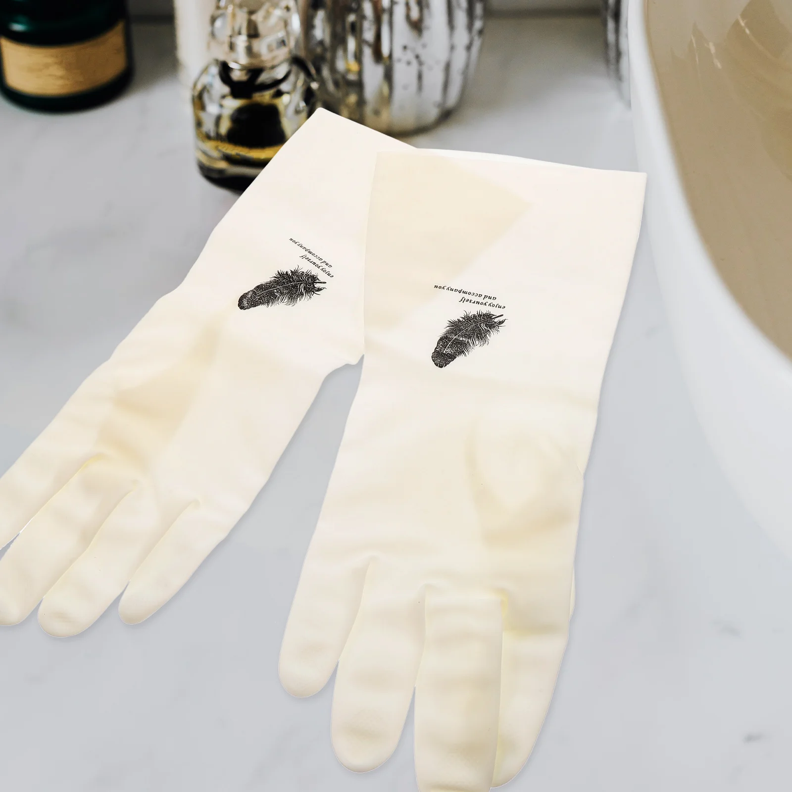 

Reusable Waterproof Gloves Rubber H Protector for Dishwashing Laundry Car Cleaning Gardening Home Waterproof Thin Kitchen Gloves