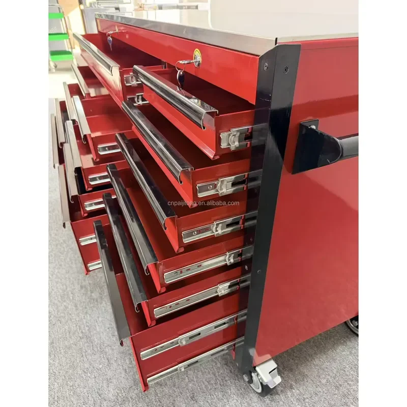 High Capacity Rolling Tool Troley Customized Removable Cabinet Storage Auto Repair Drawers Chest Lock Garage Mechanics Tool