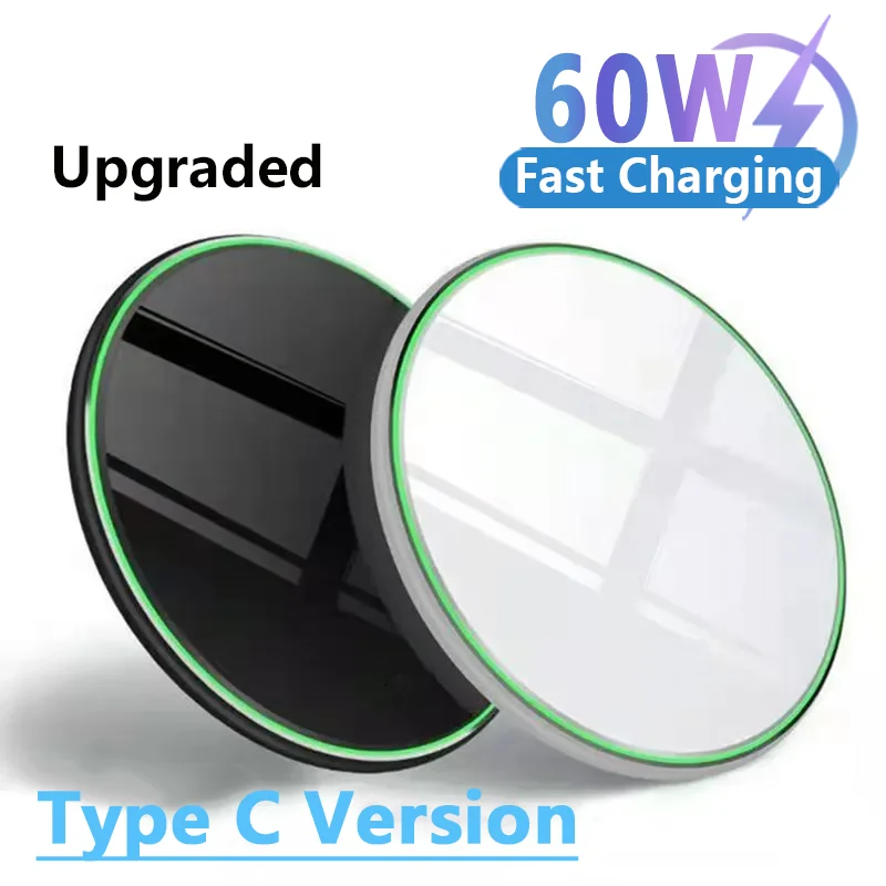 60W  Wireless Charger Pad Stand for Apple iPhone 13 12 Pro Max Samsung Phone Induction Chargers Fast Charging Docking Station