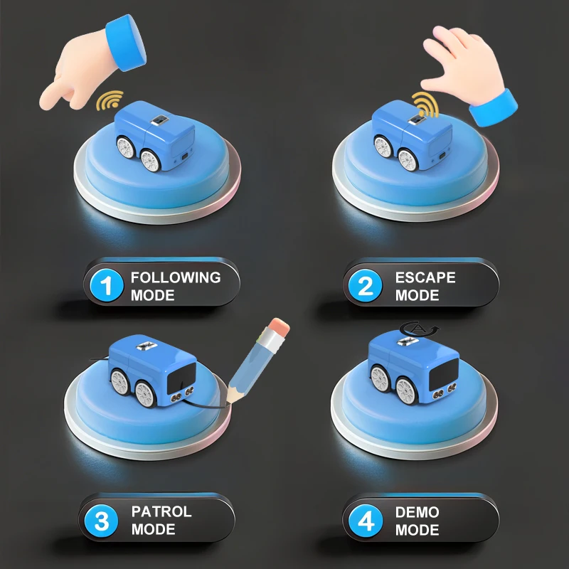 รถบัสจิ๋วอัจฉริยะบังคับวิทยุ ควบคุมด้วยท่าทาง พร้อมระบบติดตาม รถการ์ตูนเคลื่อนไหว ของเล่นเด็ก ของขวัญ