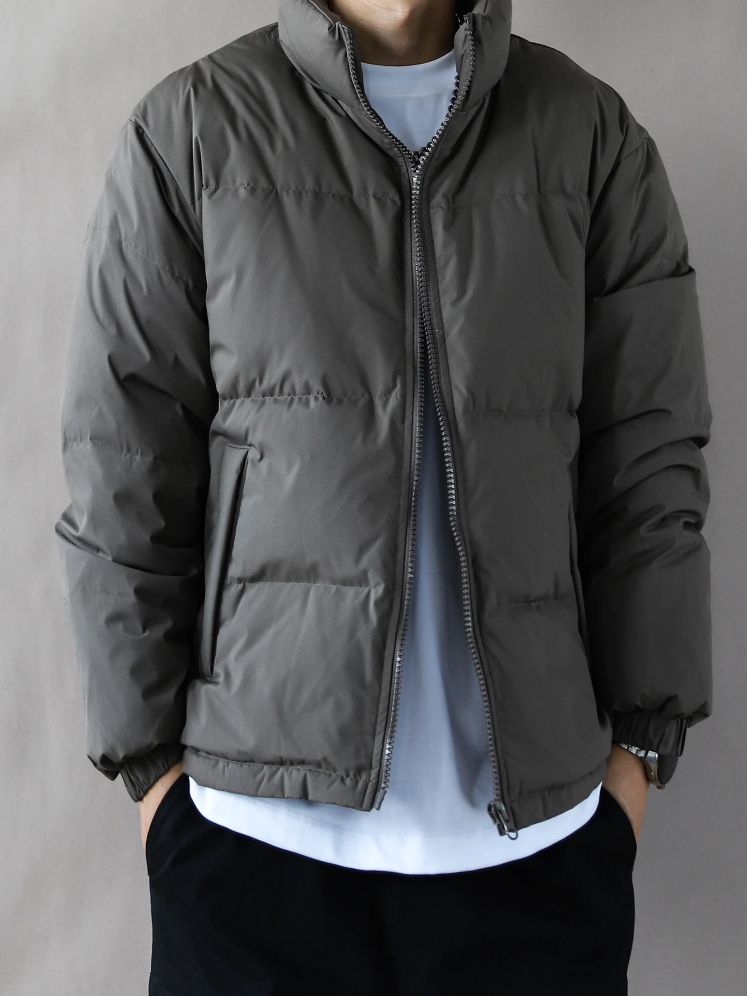 

Мужская утепленная куртка с воротником-стойкой, на флисовой подкладке, с защитой от фтора, теплая верхняя одежда свободного кроя, с длинными рукавами, коричневое пальто