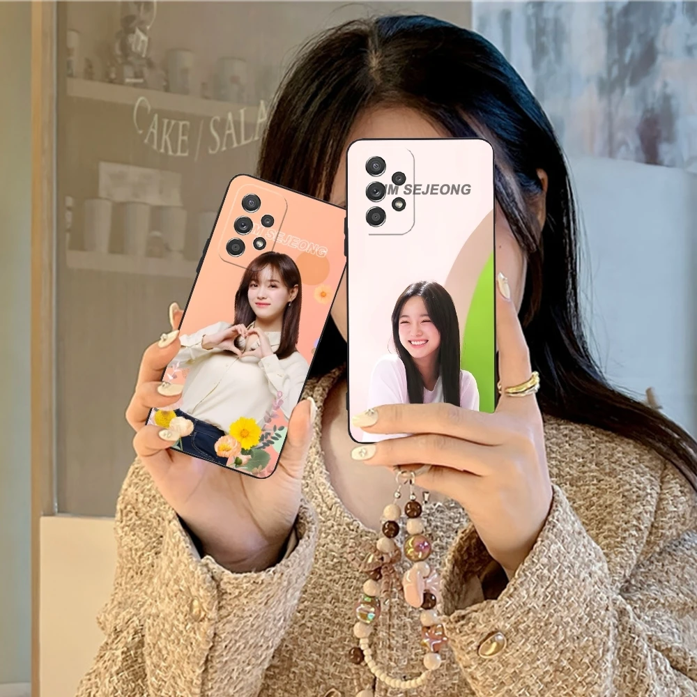 KPOP Kim SeJeong Mobile Cell Phone Case for Samsung Galaxy Note 20 10 Plus Ultra Black Soft Phone Cover Shell