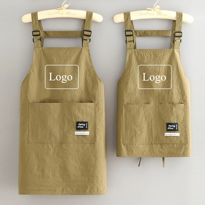 Water-Repellent Apron Kitchen Household Simple Waistband Women Wear-Resistant Work Baking Work Clothes Men Logo Custom Apron