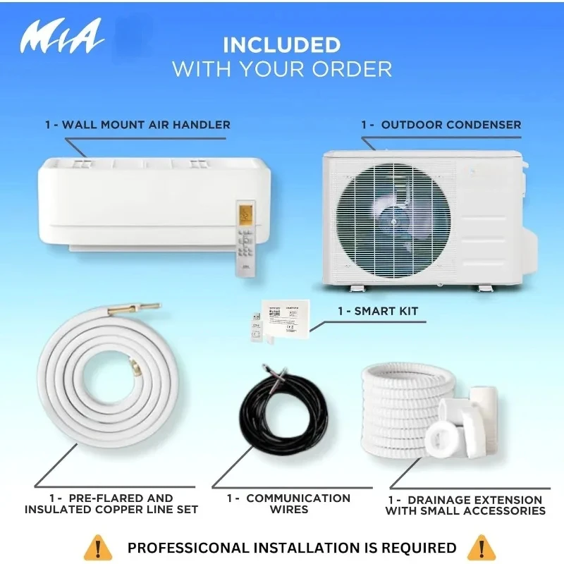 سلسلة ميا مكيف هواء صغير سبليت وسخان ، محول بدون ماء مثبت على الحائط ، نظام مضخة حرارية ، مجموعة التثبيت
