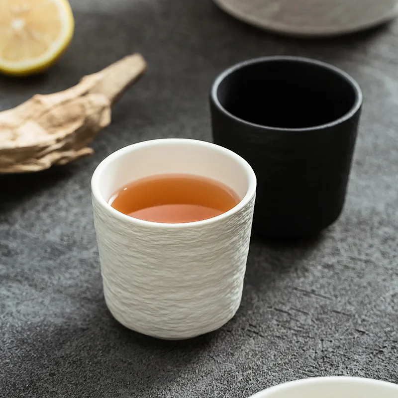 

Creative Solid Color Stone Grain Ceramic Teacup Tableware Home Thickened Porcelain Coffee Cup Home Breakfast Milk Mug Office Mug