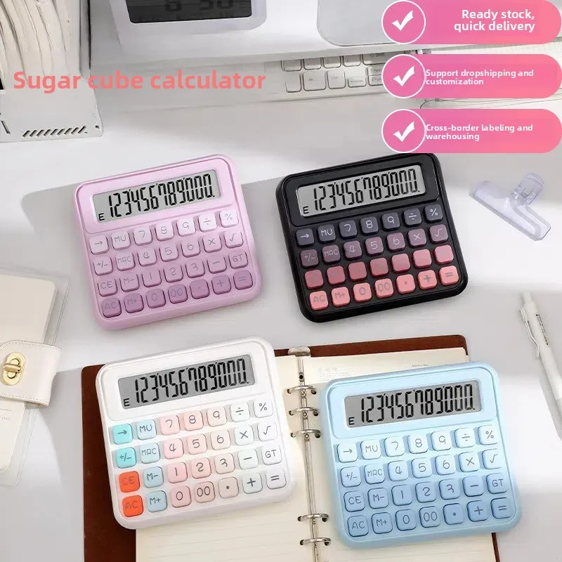 Cube Sugar Voice Calculator with Tilted Keyboard, for Financial & Office Use, High-Aesthetic Design, Suitable for Students