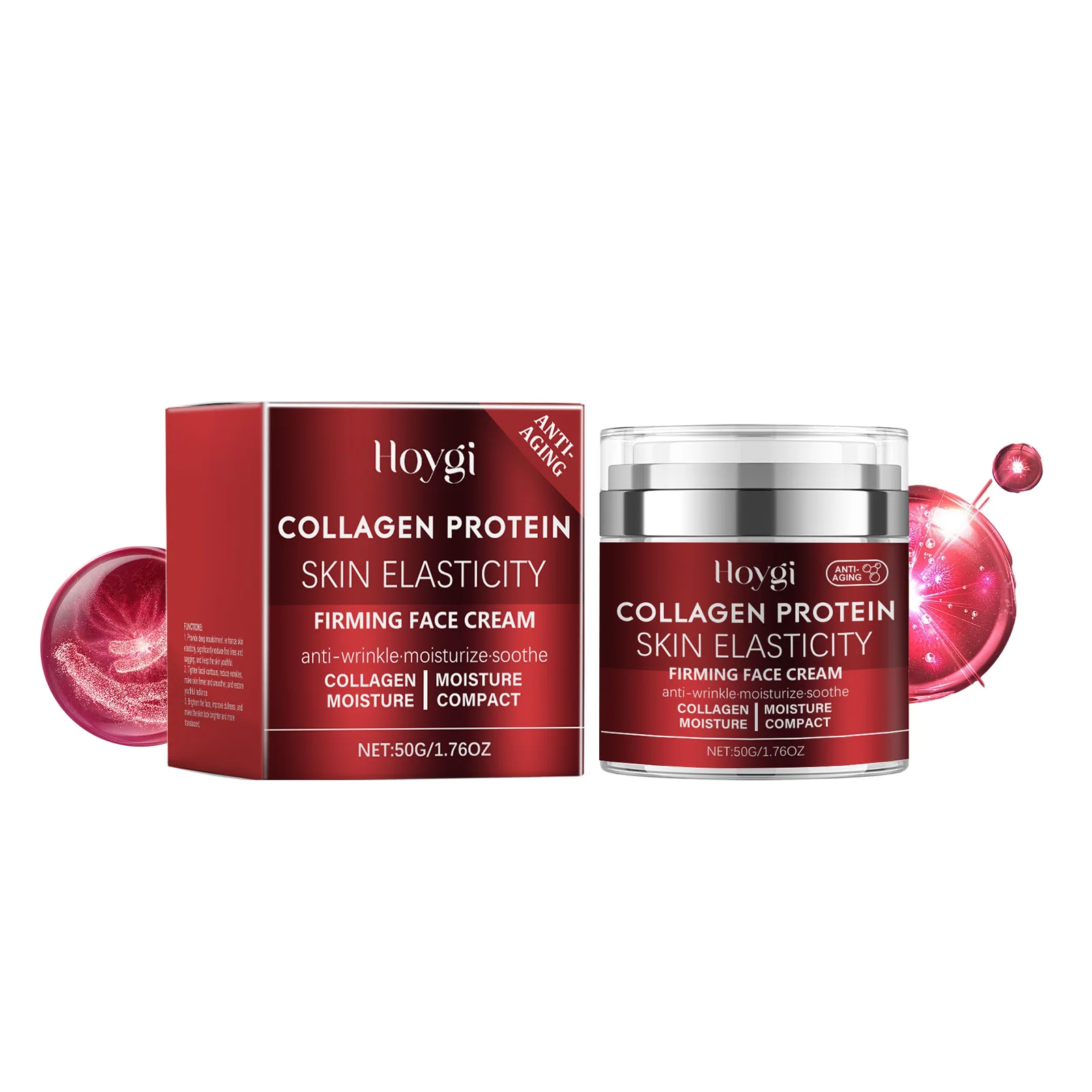 

Collagen Protein Firming Face Cream – Anti-Wrinkle Moisturizer for Skin Elasticity & Hydration – 50g/1.76oz Korean Skincare