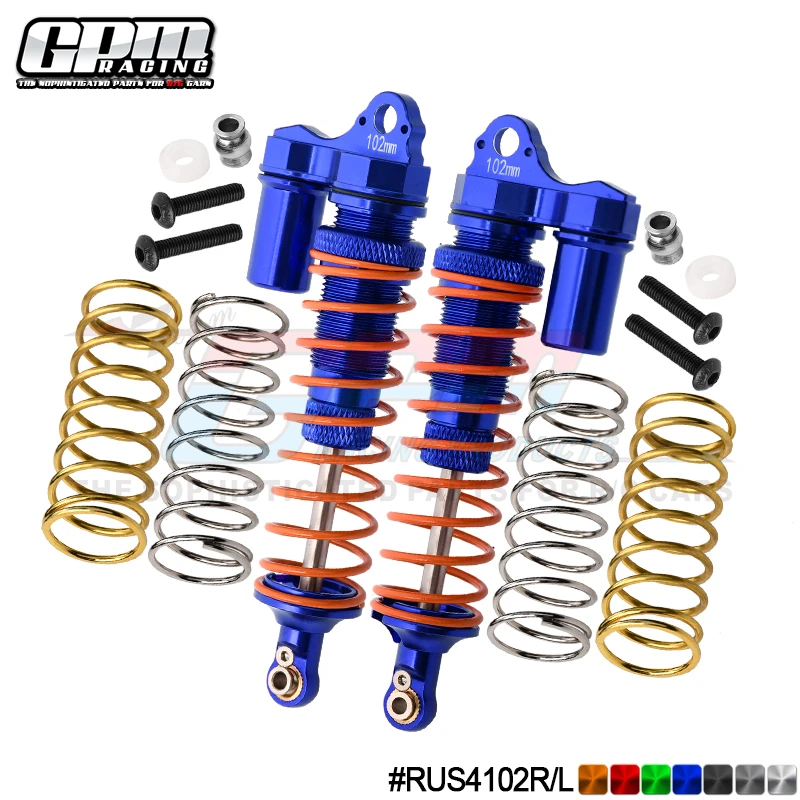 GPM Aluminum Rear Adjustable L-Shape Piggy Back Shocks For TRAXXAS Rustler 4X4