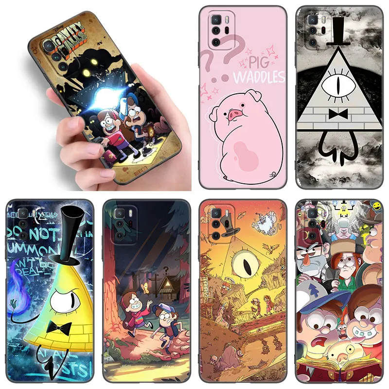 Gravity Falls Anime Black Silicone Phone Case For Xiaomi Redmi Note 9 10 11 11S 11T 12 13 Pro 5G Plus 9S 10S 12S