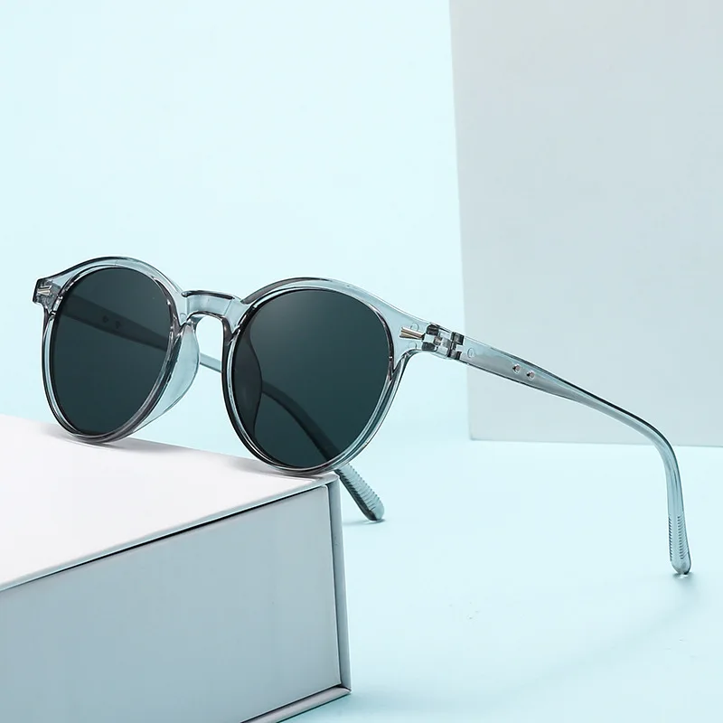 Óculos de sol vintage uv400 femininos, óculos redondos, resistentes a impactos, retrô, para uso casual, direção, caminhadas